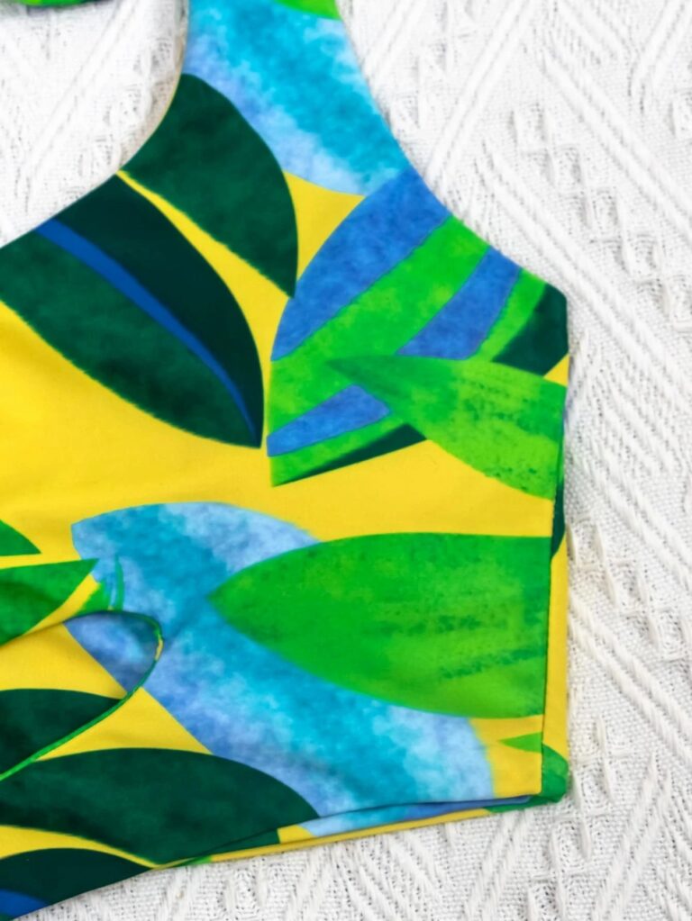 Ladies One Piece Swimsuit Push Up Print – Image 3
