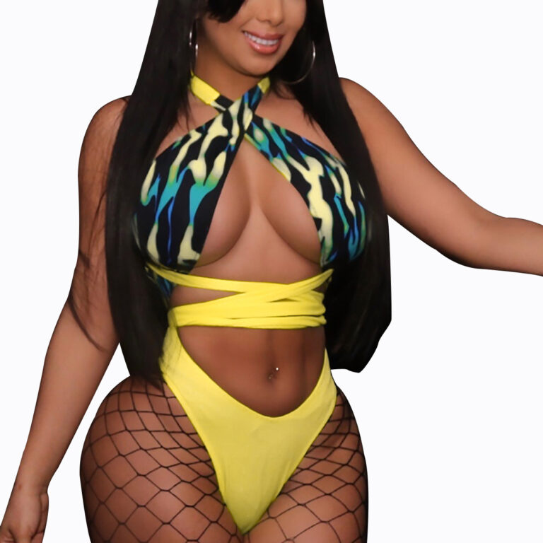 Ripple sexy ladies one-piece swimsuit with straps – Image 2