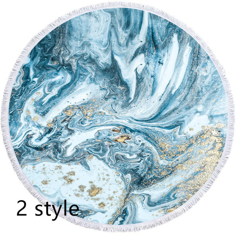 Round Printed Beach Towel Microfiber Bath Towel – Image 2