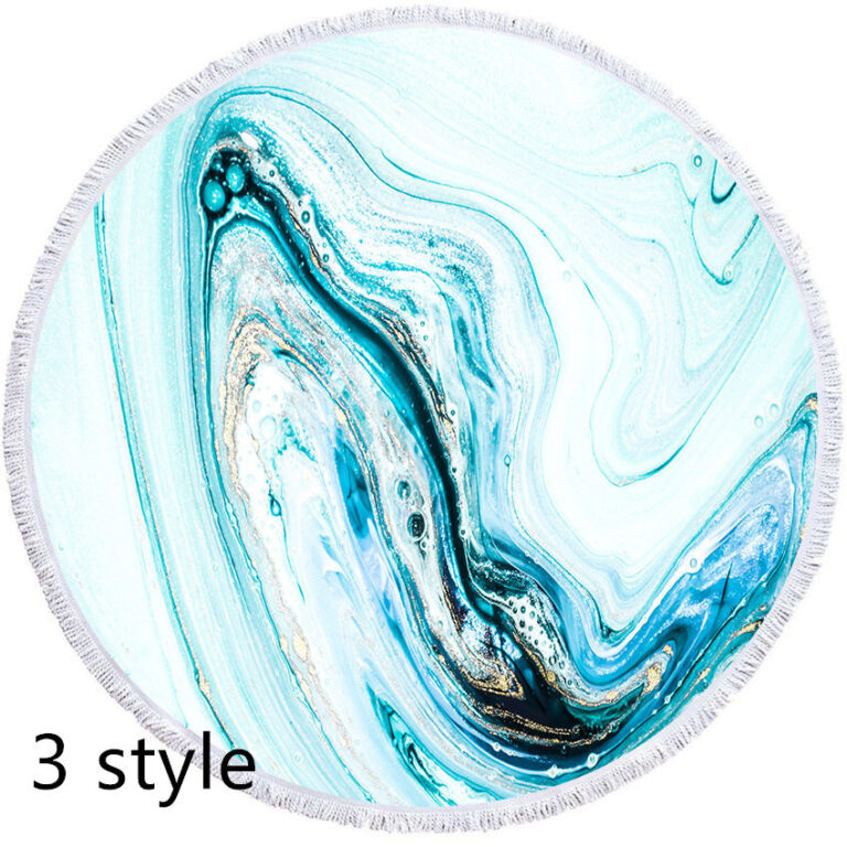 Round Printed Beach Towel Microfiber Bath Towel – Image 3