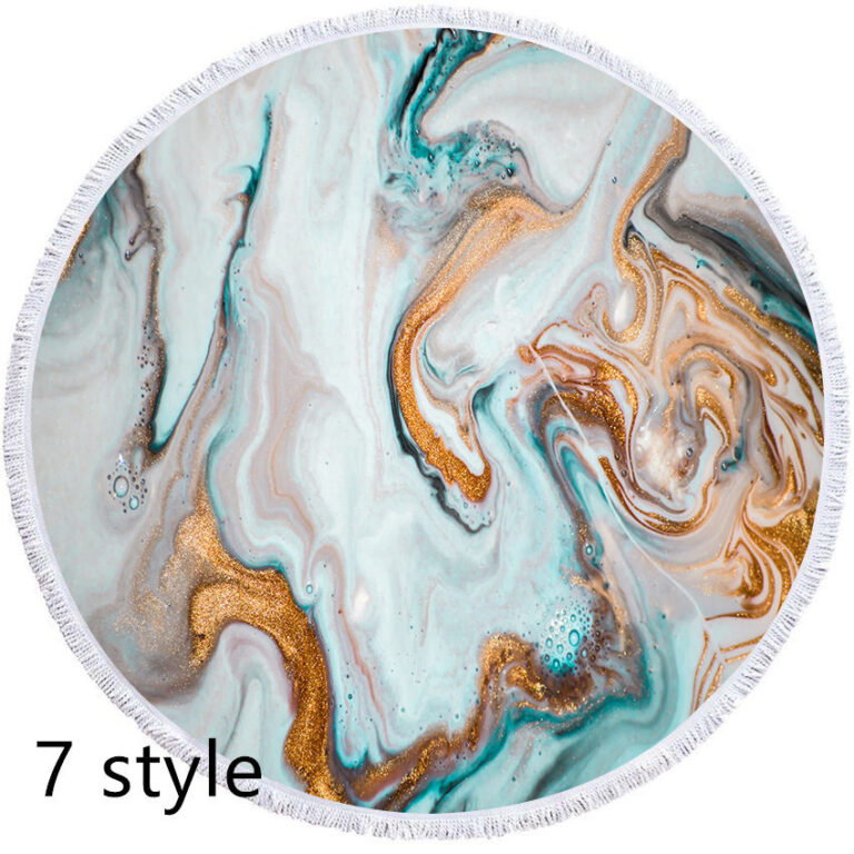 Round Printed Beach Towel Microfiber Bath Towel – Image 7