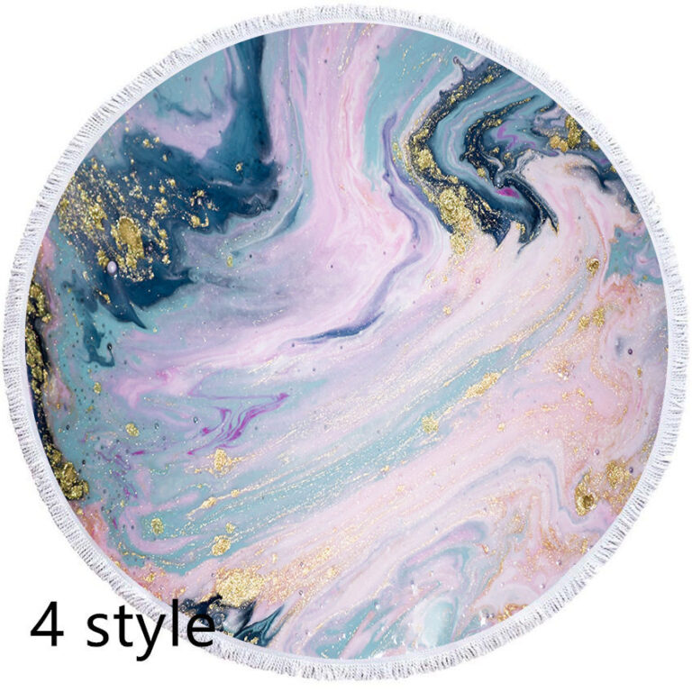 Round Printed Beach Towel Microfiber Bath Towel – Image 4