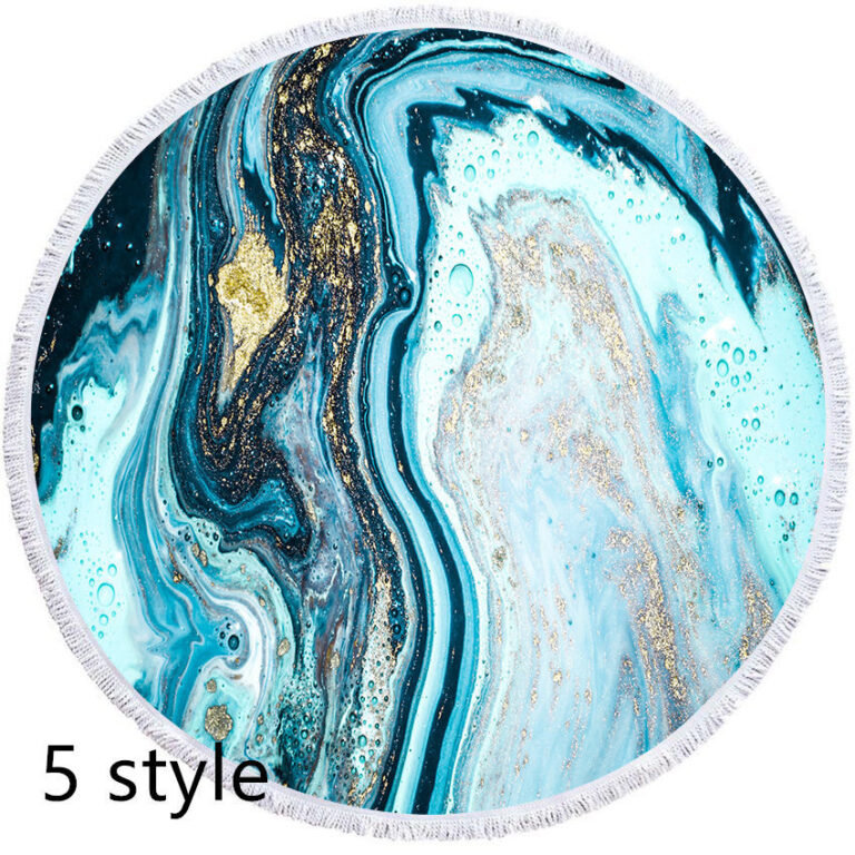 Round Printed Beach Towel Microfiber Bath Towel – Image 5