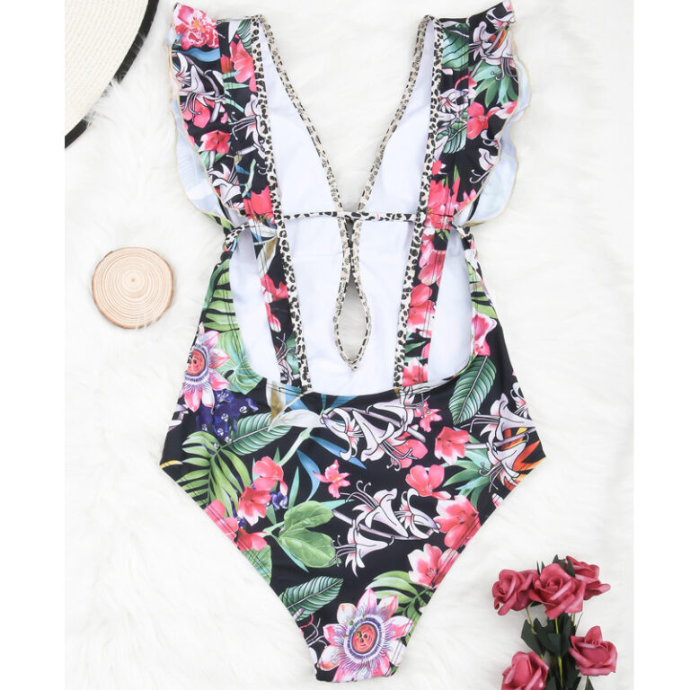 Strap Retro Digital Print Beach Swimsuit – Image 3