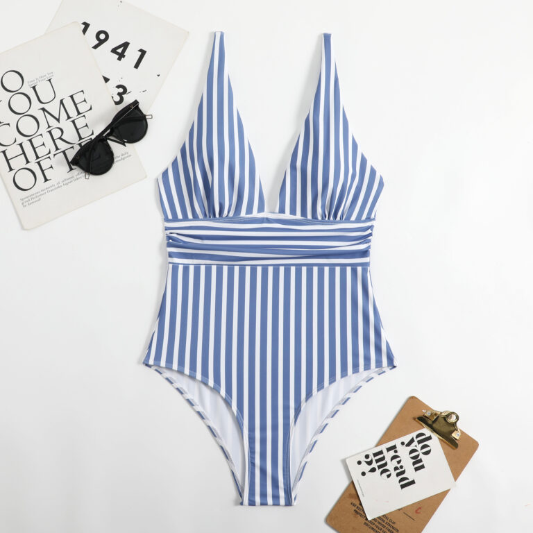 New Bikini Women's One-piece Swimsuit Striped – Image 9