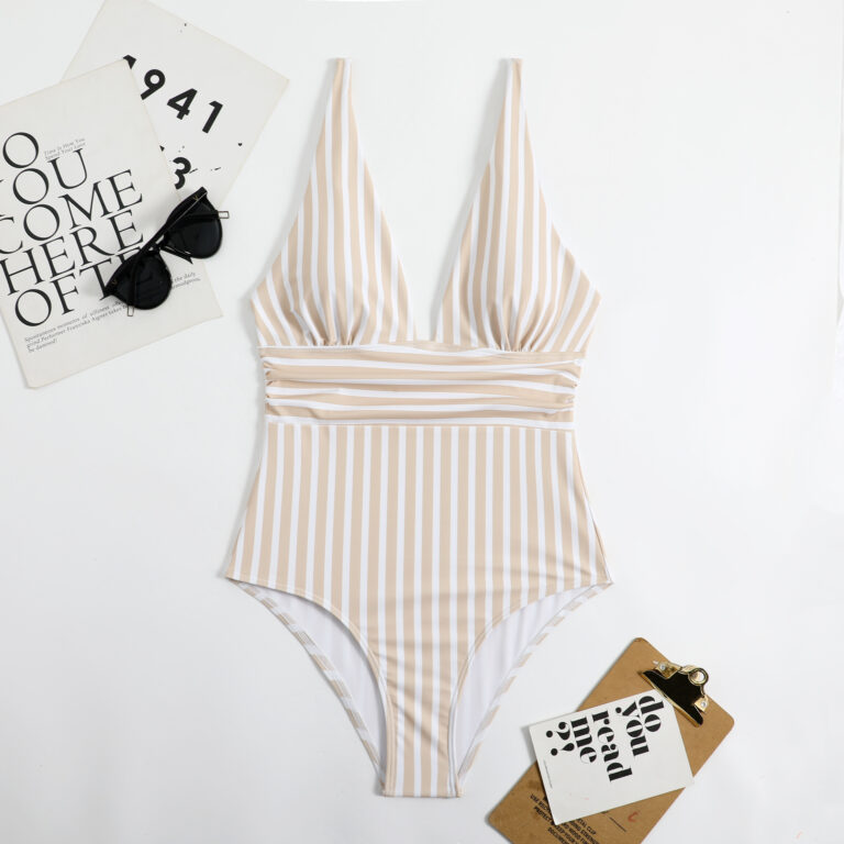 New Bikini Women's One-piece Swimsuit Striped – Image 5