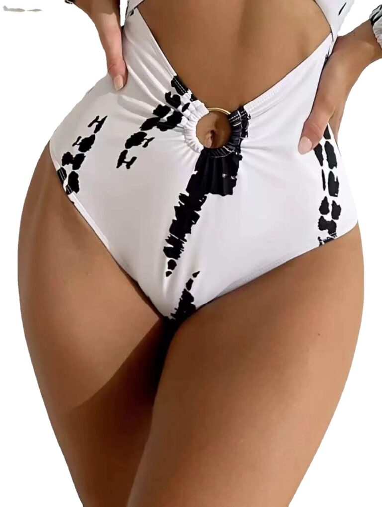 European And American  Print One Piece Bikini Ladies Swimsuit – Image 2