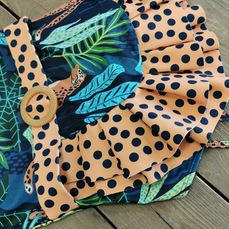 Asymmetrical Ruffle Leopard Print One-piece Swimsuit - Image 4