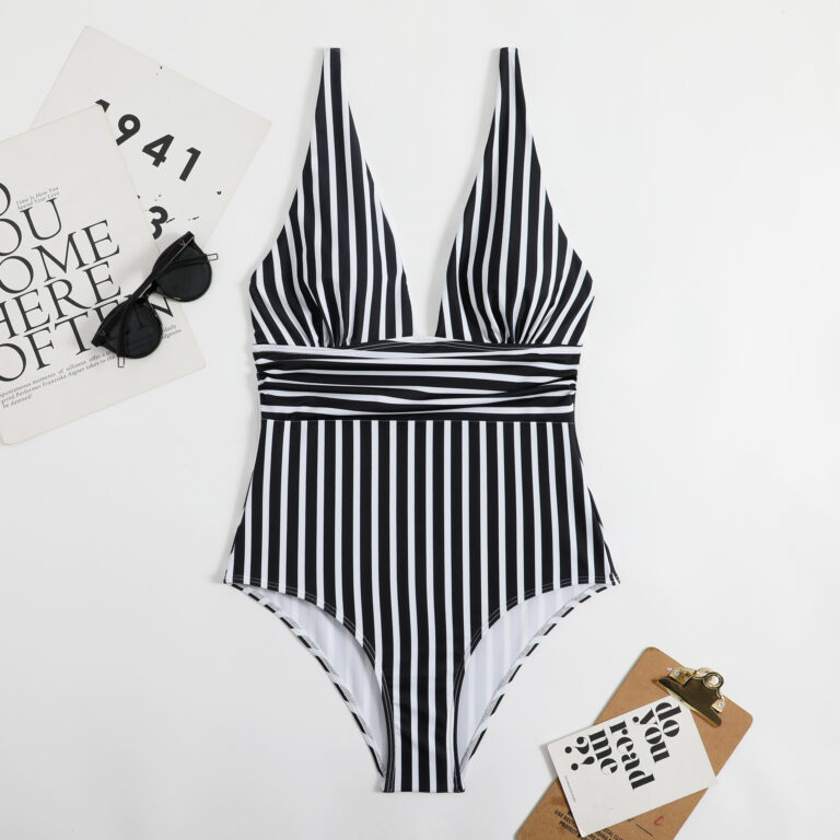 New Bikini Women's One-piece Swimsuit Striped – Image 4