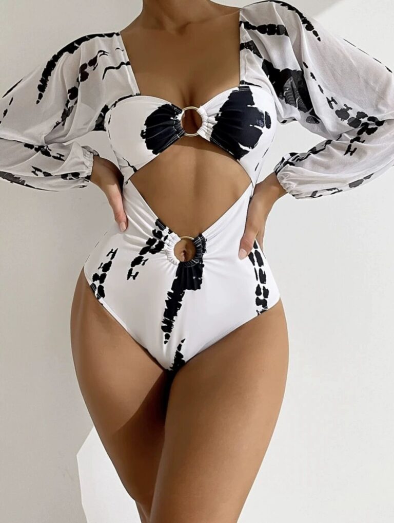European And American  Print One Piece Bikini Ladies Swimsuit – Image 6