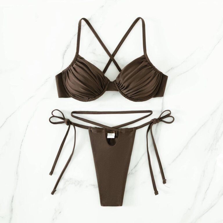 Women's One Piece Swimsuit Solid Color Nylon – Image 3