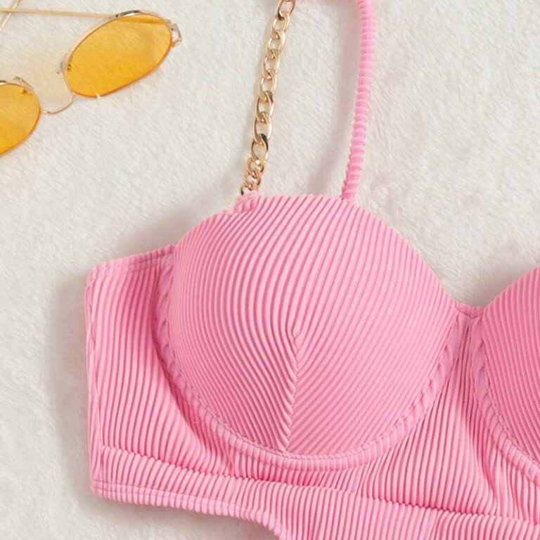 Ladies One Piece Swimsuit Beach Solid Color Swimsuit - Image 7