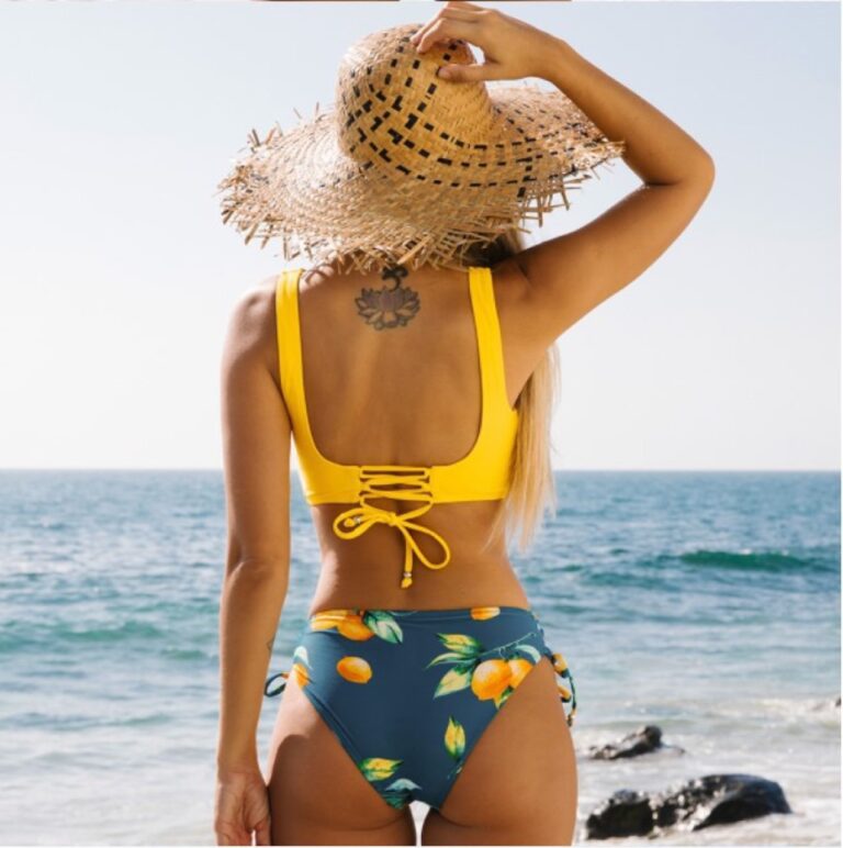 Yellow Bikini Swimsuit For Women – Image 7