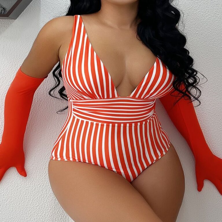 New Bikini Women's One-piece Swimsuit Striped – Image 8