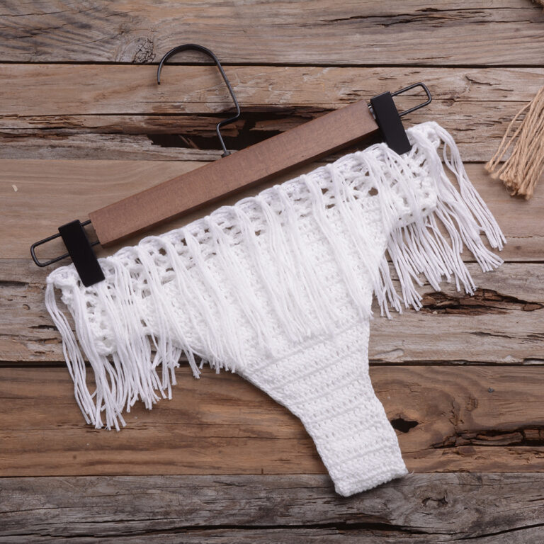 Hand-woven Beach Hollow Tassel Split Swimsuit Set Factory Direct Sales – Image 10