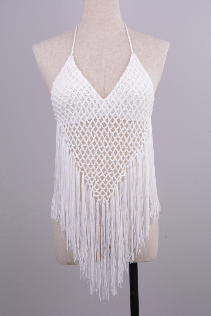 Hand-woven Beach Hollow Tassel Split Swimsuit Set Factory Direct Sales – Image 9