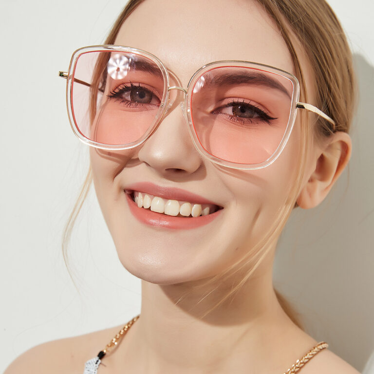Big Square Sunglasses Women Transparent Frame Ocean Color Lens Glasses Vintage Sunglasses – Image 4