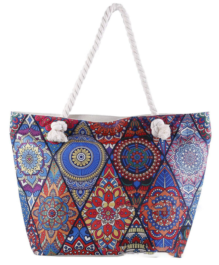 Blue Geometrical Graphic Beach Toy Storage Bag – Image 5