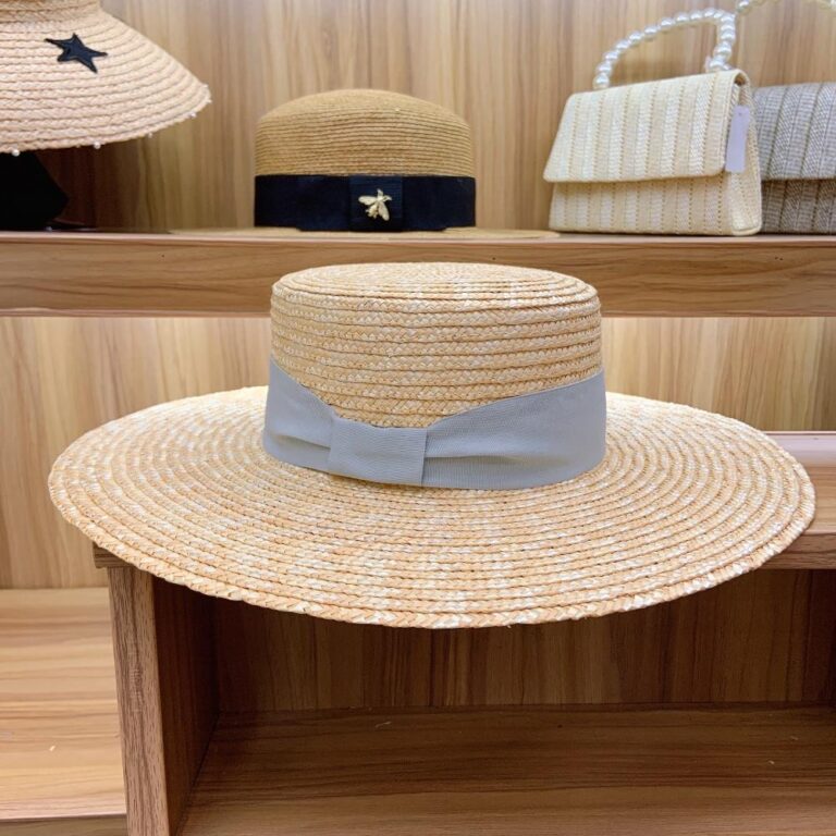 Axin Hat Ornaments Gray Tie Knot Flat Top Thin Straw Wide Brim Top Hat Flat Top Hat Straw Hat – Image 5