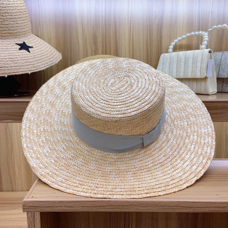 Axin Hat Ornaments Gray Tie Knot Flat Top Thin Straw Wide Brim Top Hat Flat Top Hat Straw Hat – Image 4