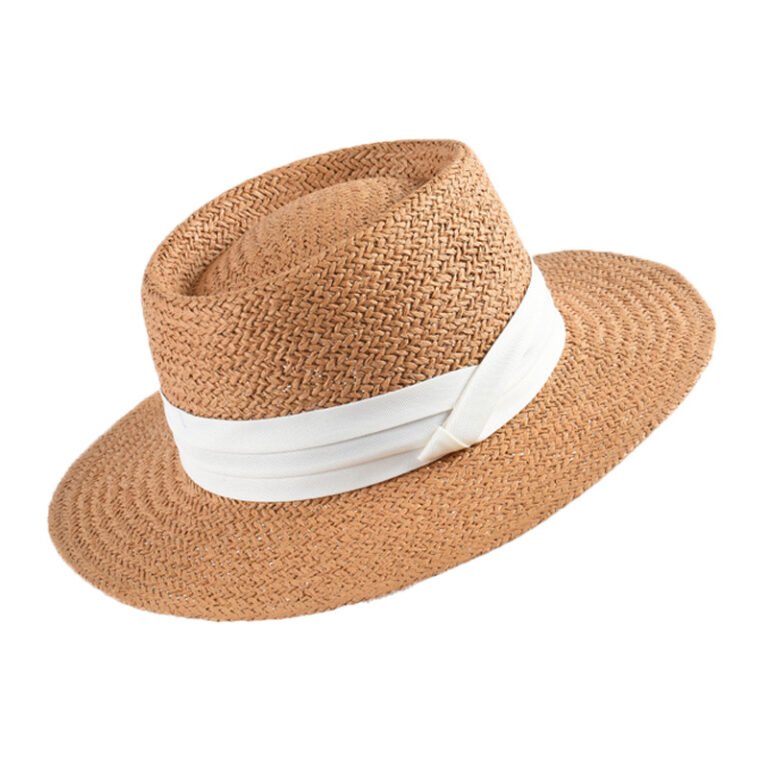 Ladies Hand-woven Flat Straw Hat – Image 4