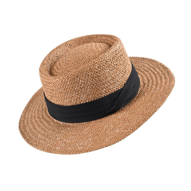 Ladies Hand-woven Flat Straw Hat – Image 2