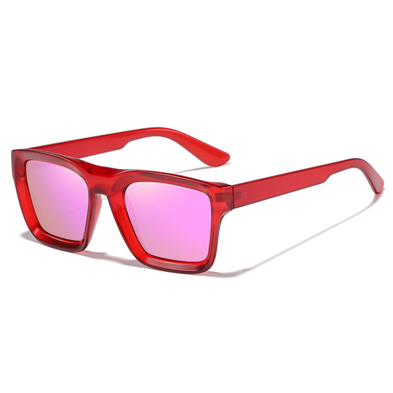 Sunglasses Men's Wide Edge Plate Red Frame – Image 4