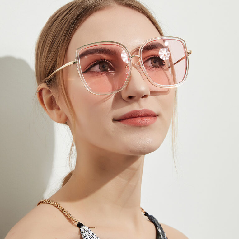 Big Square Sunglasses Women Transparent Frame Ocean Color Lens Glasses Vintage Sunglasses – Image 3