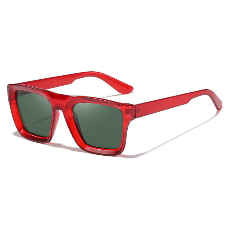 Sunglasses Men's Wide Edge Plate Red Frame – Image 5
