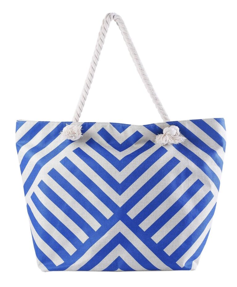 Blue Geometrical Graphic Beach Toy Storage Bag – Image 3