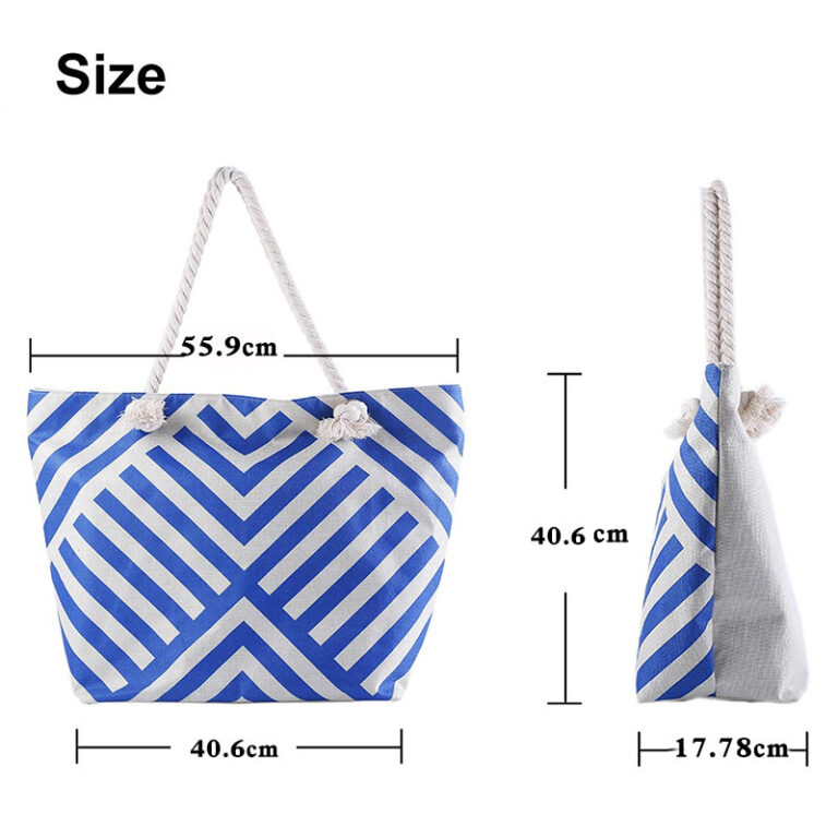 Blue Geometrical Graphic Beach Toy Storage Bag – Image 2