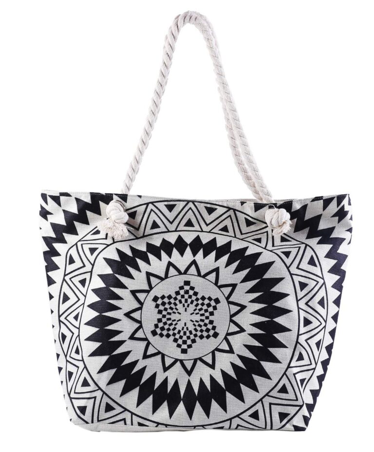 Blue Geometrical Graphic Beach Toy Storage Bag – Image 6