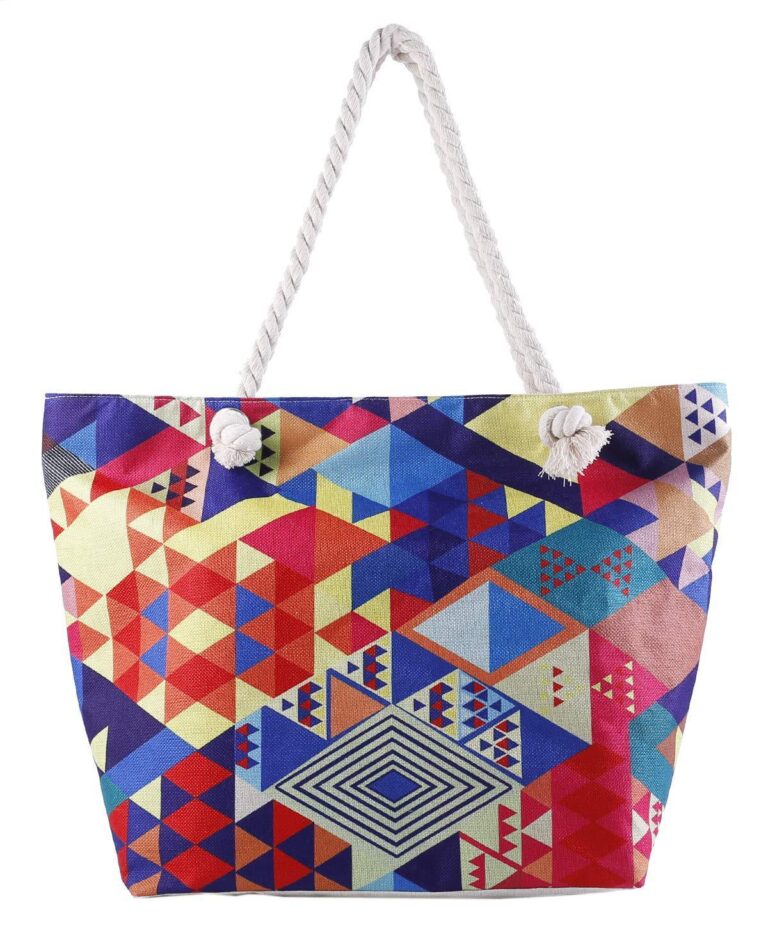Blue Geometrical Graphic Beach Toy Storage Bag – Image 8
