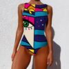 Vintage Style One Piece Swimsuit
