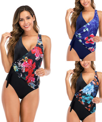 Maillot de bain une pièce à fleurs pour femmes
