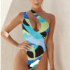 Stylish high waist swimwear with halter neck