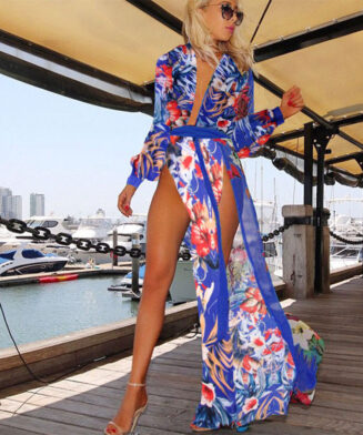 Robe de plage à fleurs