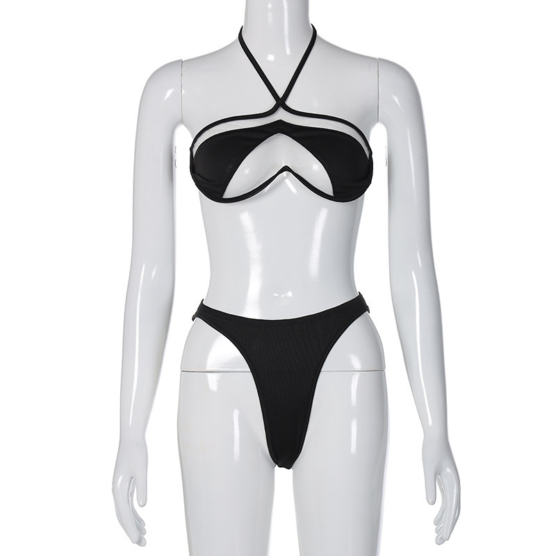 Hot-selling New Arrival Summer Bikini Women's Clothing Sexy Halter Sheer Mesh Beach Swimsuit Foreign Trade – Image 2