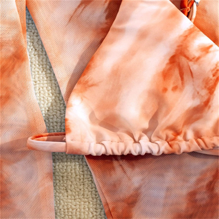 European And American Tie-dye Mesh Bikini - Image 8