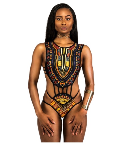 New One Piece Swimsuit With Bikini Print - Image 4