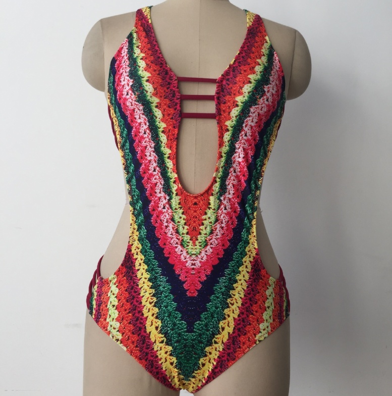 Printed Bikini Women's One Piece Swimsuit - Image 2