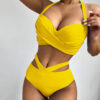 Bikini asymétrique de couleur unie