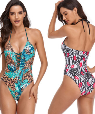 maillot de bain imprimé léopard